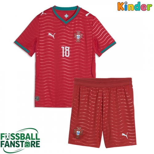 Portugal Pedro Neto #18 Replik Heimtrikot Kinder WM 2026 Kurzarm (+ Kurze Hosen)